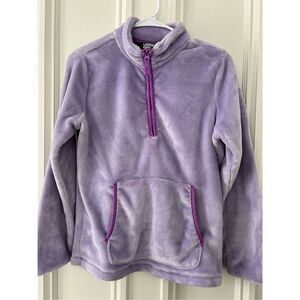 Lands End lavender and purple 1/4 zip fleece pullover top XL